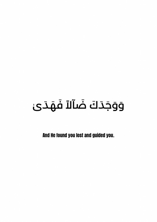 "And he found you lost and guided you"
